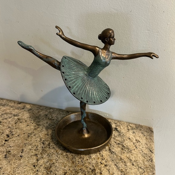 Ballerina SPI bronze cast aluminum dancer jewelry holder - Picture 1 of 7